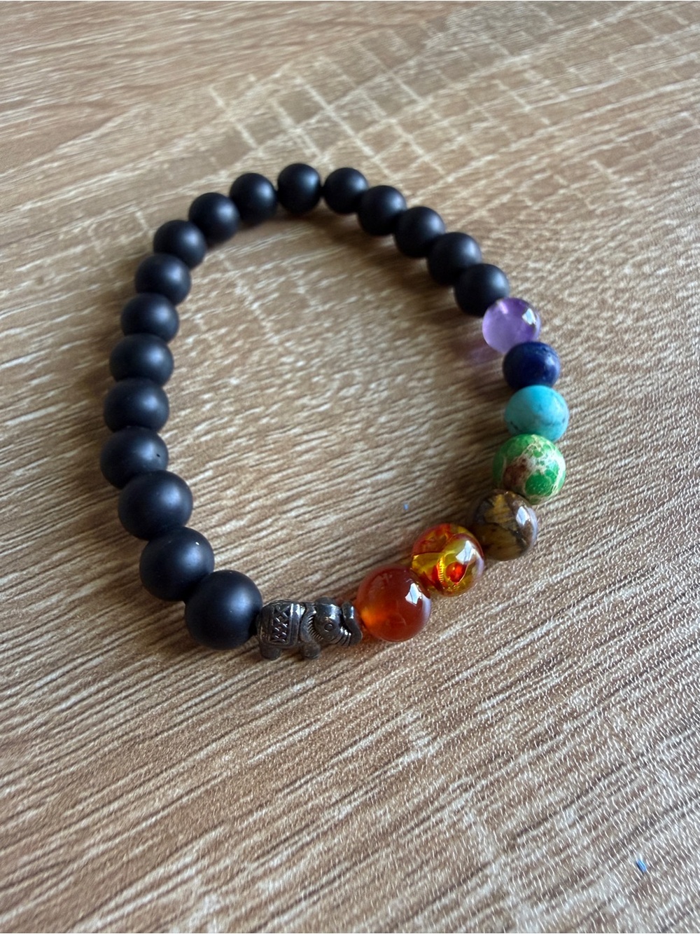 Chakra Elephant Beaded Stretch Bracelet